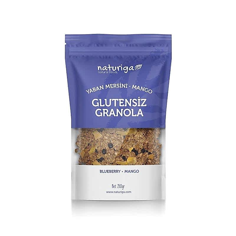 Naturiga Glutensiz Yaban mersini & Mango Granola 250 gr