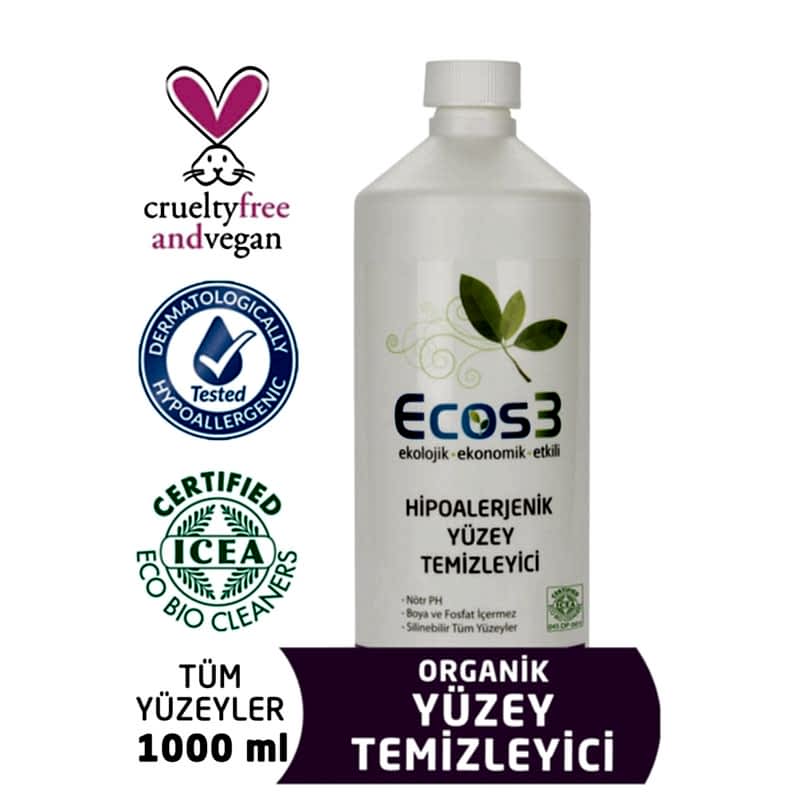 Ecos3 Organik Hipoalerjenik Yüzey Temizleyici 1000 ml